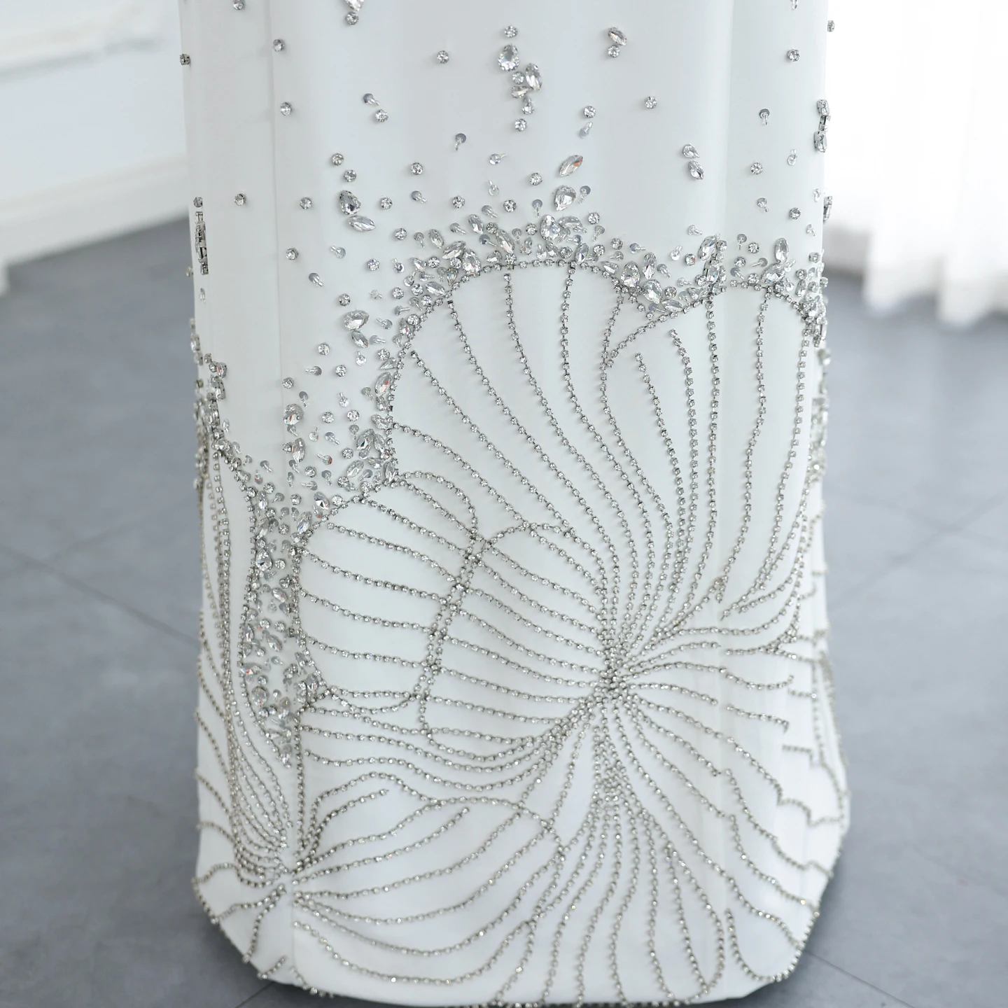 Sharon Said Luxus Kristall Weiß Muslimischen Abendkleider High Neck Long Sleeves Arabisch Frauen Hochzeit Party Kleider SS258 Angepasst