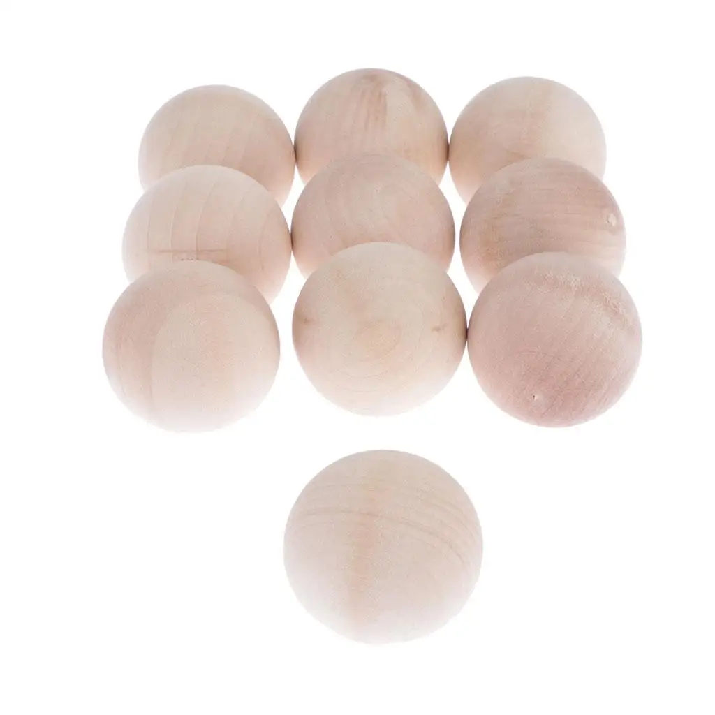 Bolas redondas de madera, 4cm, bolas de madera sin terminar para manualidades, bolsa de 10