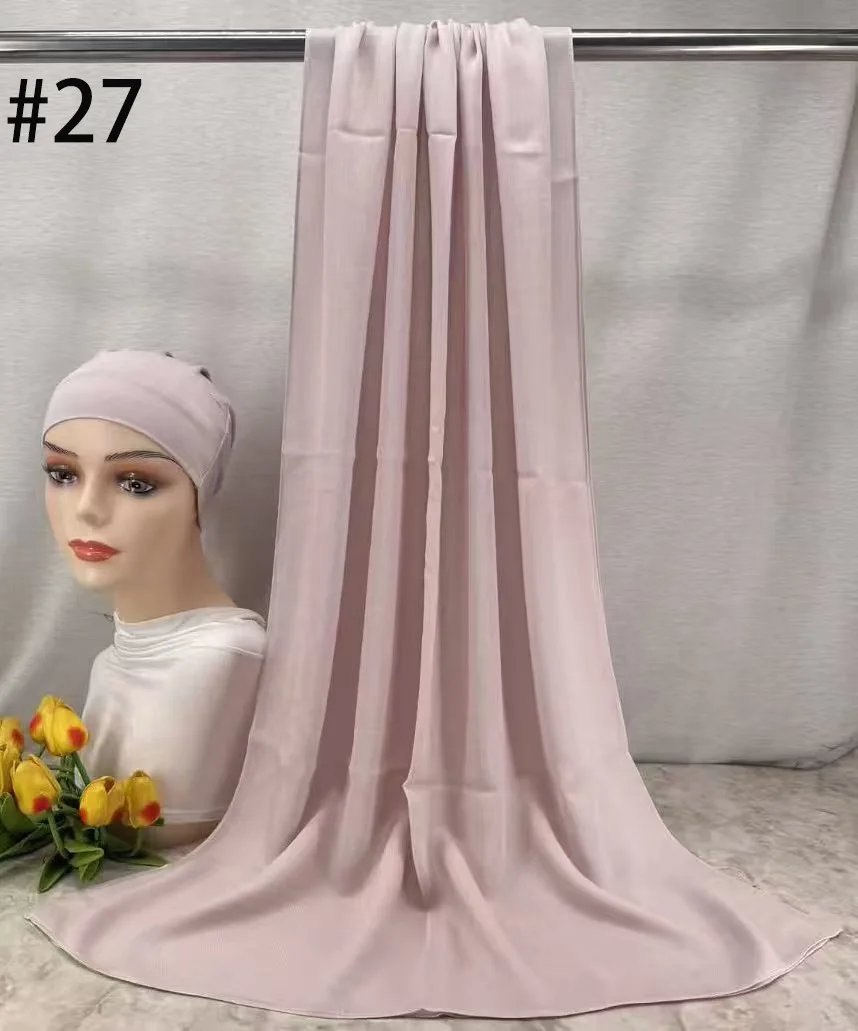 Mini Modal Hijab with Undercap Set Basic Stretchy Pullover Headscarf Thin Breathable Sunscreen Head Wrap Hijabs Scarf 165*50cm image 3