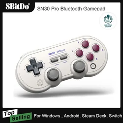 AKNES-Controlador Gamepad Sem Fio Bluetooth, 8BitDo, SN30 Pro, Edição Especial, Joystick para Nintendo Switch, Windows, Android Steam