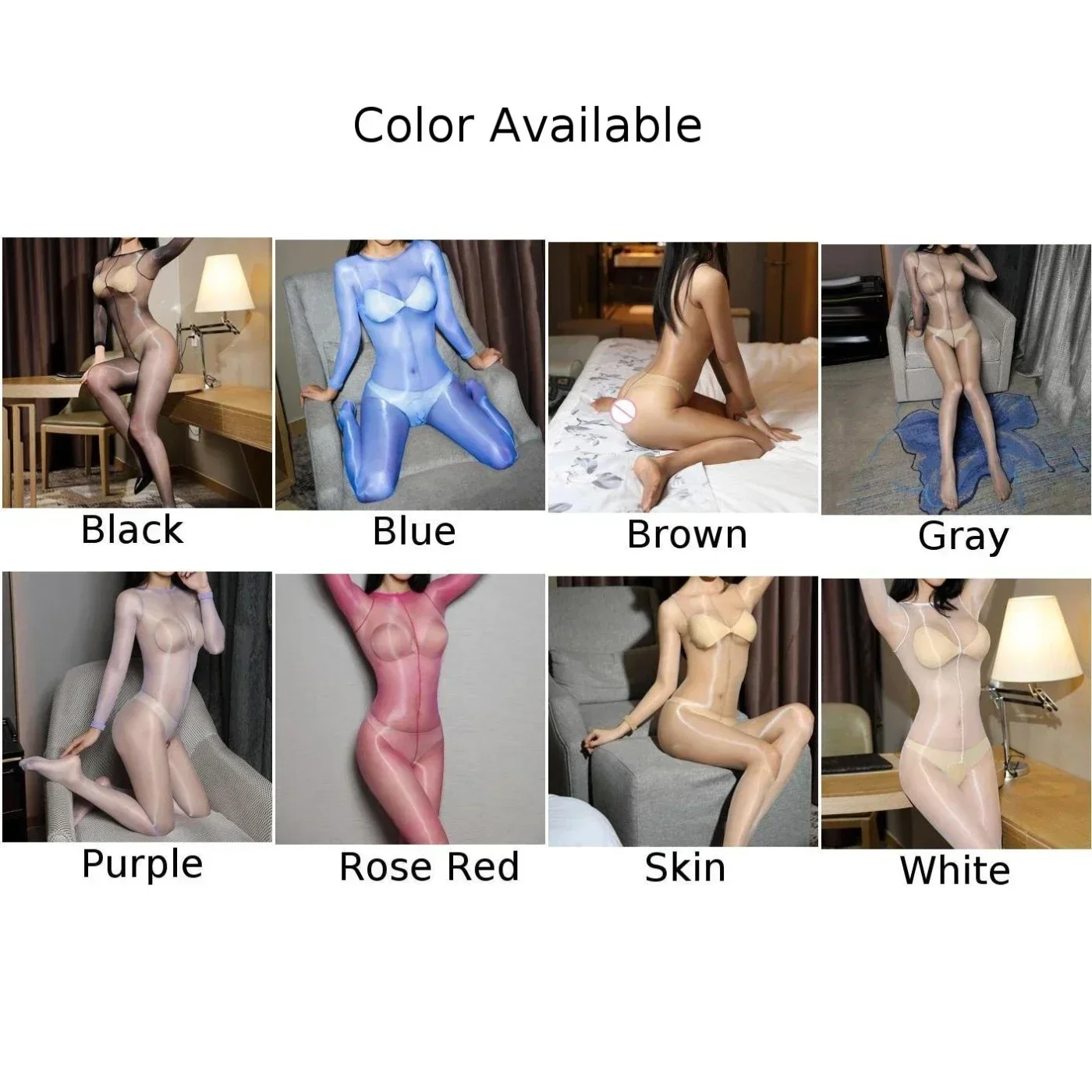 المرأة رقيقة جدا لامعة حساسة مثير جوارب الجسم كامل الجسم Crotchless Sockings انظر من خلال ارتداءها تمتد بذلة
