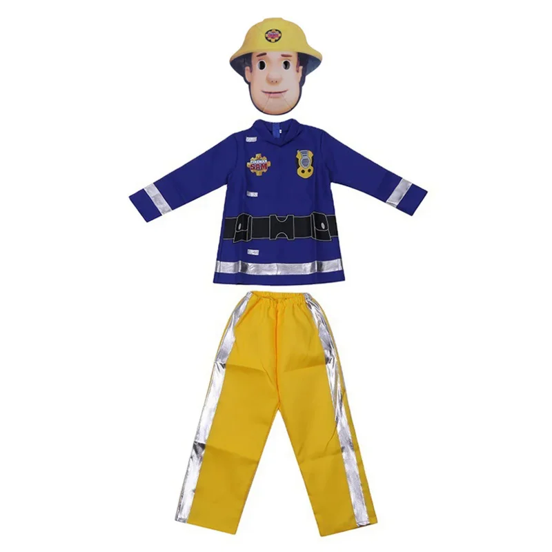 Sam Fireman Uniform Outfits Fire Firefighter Cosplay Anime Halloween Costumes Kid Fancy Dress Carnival Masquerade Party Disguise