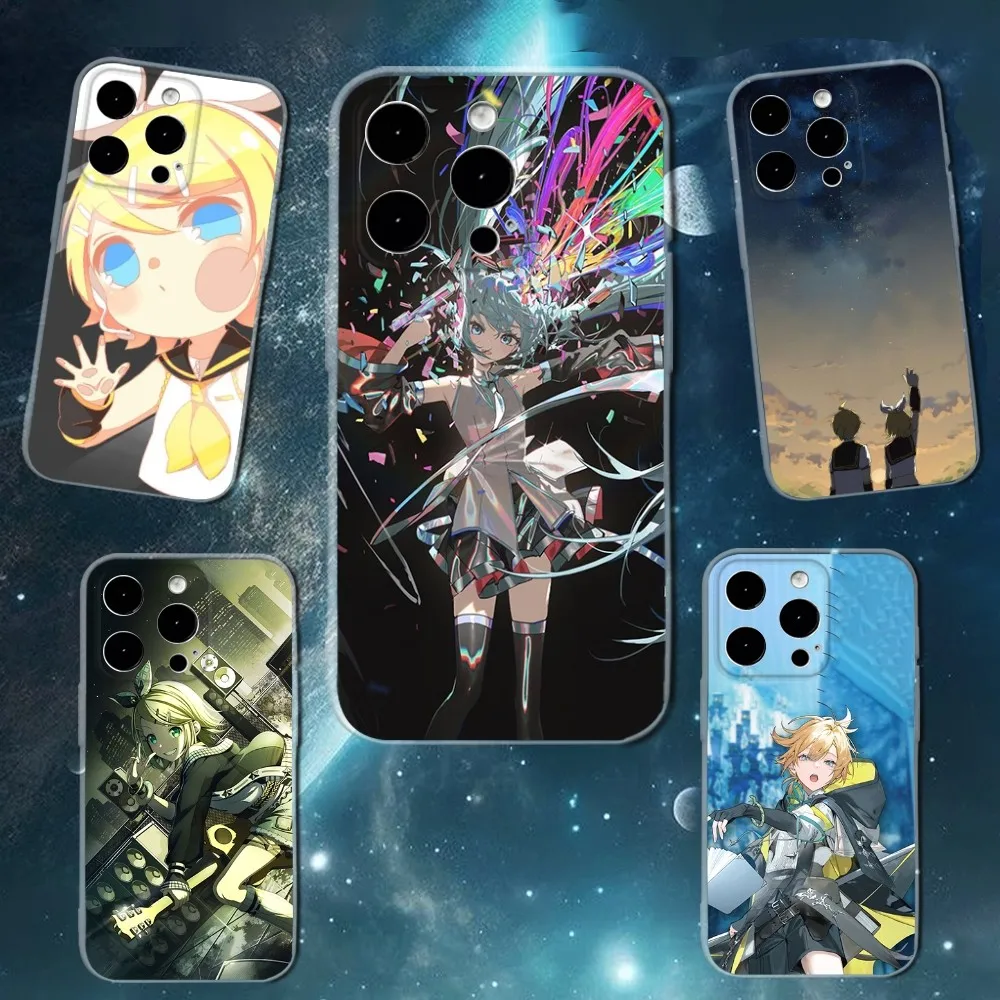 

K-KagamineS Rin Len Phone Case For iPhone 16,15,14,13,12,11 Plus,Pro,Max,XR,XS,X,7,8 SE,Mini Transparent Silicone Soft