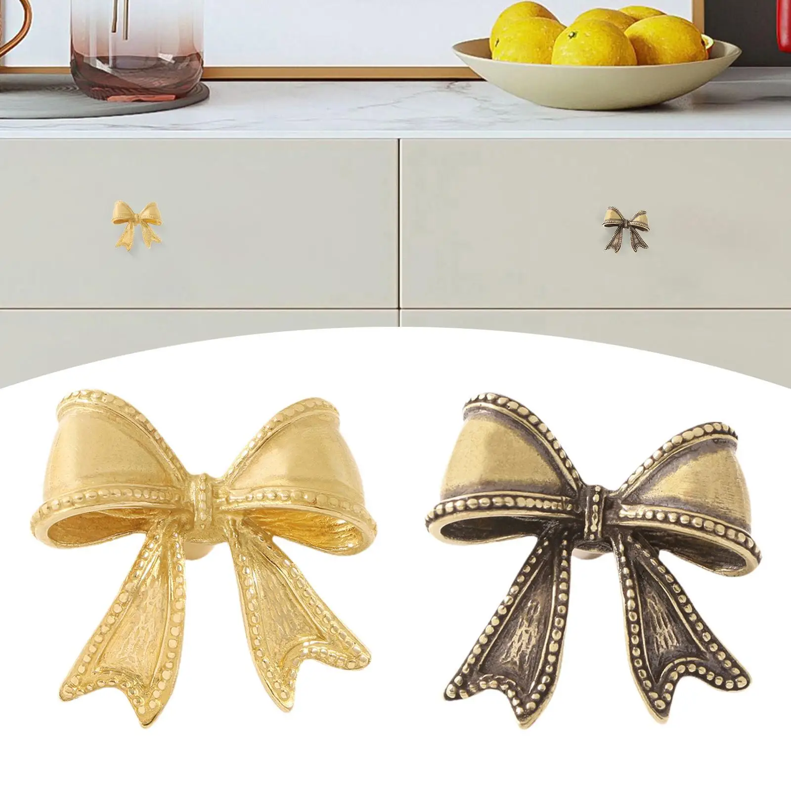 

Cabinet Handle Pull Brass Decorative Door Knob for Bedroom Dresser Cupboard