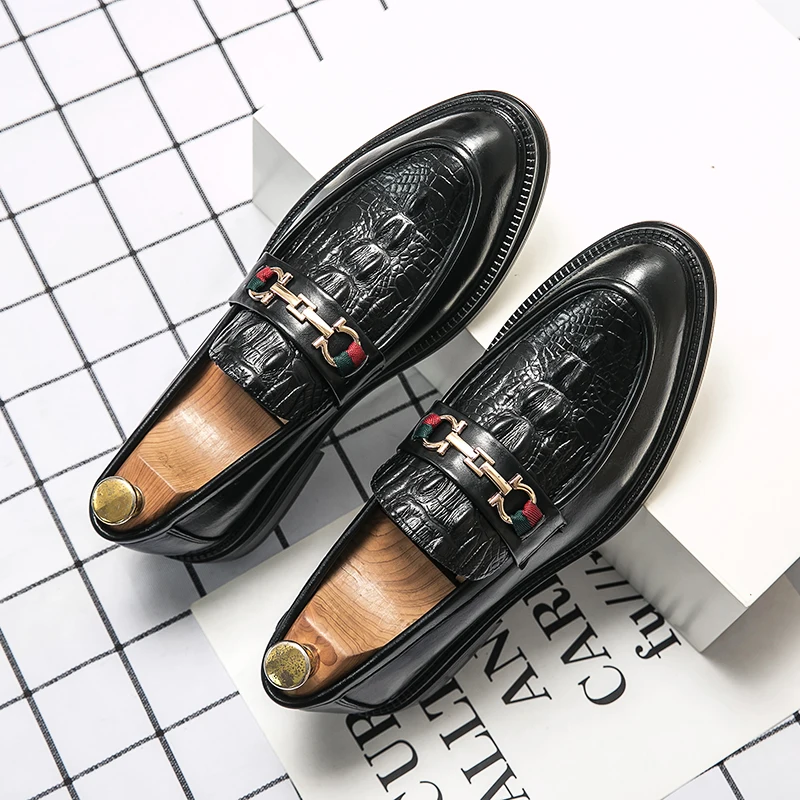 Black Shoes For Men Men\'s Moccasins Fashion Shoes Men Leather Trend Brown Loafers Brand Big Size Stylish For Sneakers Hip Hop