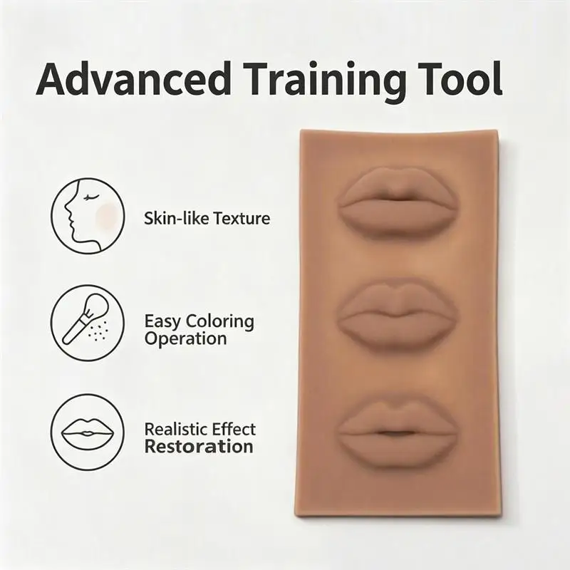 1Pcs Latex Tattoo Makeup Lip Coloring Practice Skin 3D Lip Model With 3 Type Europe Lip Shape For Lip Blush Technique