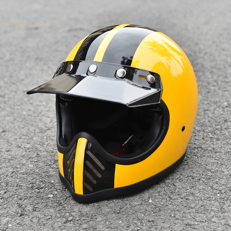 خوذة كلاسيكية عالية القوة من الألياف الزجاجية لكامل الوجه، لدراجات نارية هارلي ديفيدسون وخوذات حماية للدراجات النارية #1