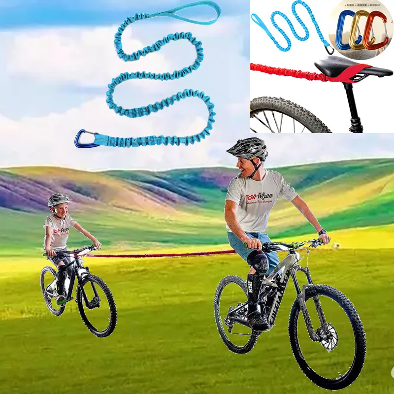 

New Mountain Bike Bicycle Traction Rope Portable Tow Rope Bicycle Accessories Stretch Bungee Cord Compatible Easier Hill Climbs