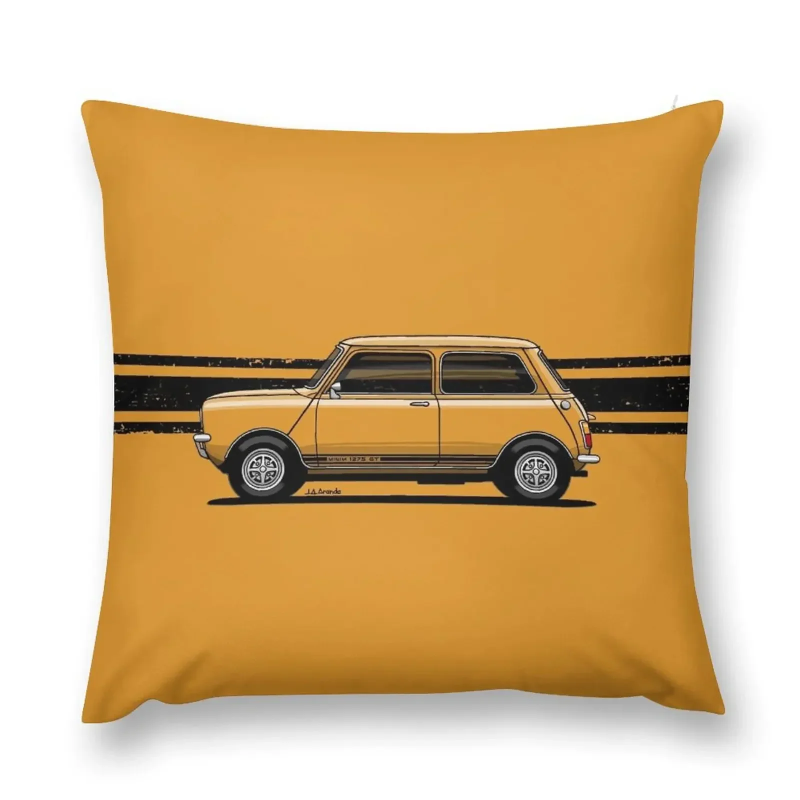 My drawing of the first utility vehicle to win the Monte Carlo Rally Throw Pillow Decorative Cushion Cover pillow