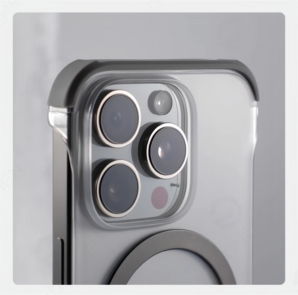 สําหรับiPhone 16 Pro Max Framelessกรณีกระจายความร้อนไร้ขอบSlim MatteสําหรับMagsafeสําหรับiPhone 12 13 14 Plus 15 Pro Max