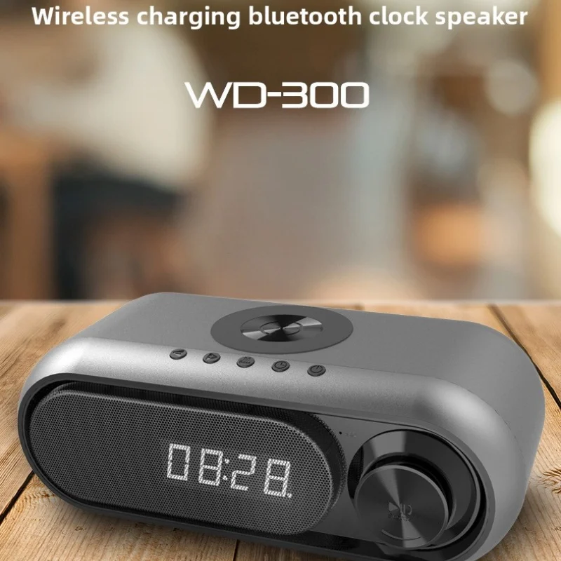 

Беспроводное зарядное устройство 3-в-1 с Bluetooth-колонкой, будильником и LED-дисплеем для спальни и офисного стола