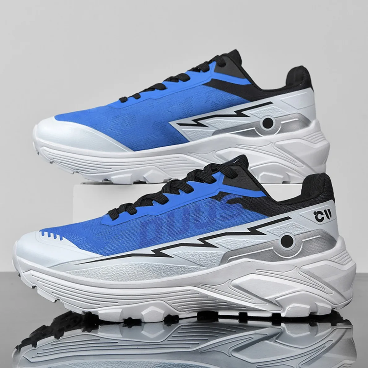 2026 Men Thick Sole Running Shoes Shock Absorbing High Elastic Sneakers Outdoor Hiking Trail Sports Shoes