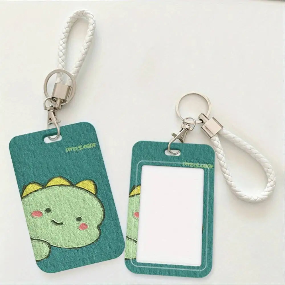 Green Dinosaur Smile ID Card Holder Plastic Badge Case Holds 2 Cards For Doctor Nurse Student Staff ID Bank Access Card