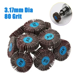 5pcs/set 80Grit 3.17mm Shank Grinding Sanding Sandpaper Flap Wheel Discs Shutter Polishing Wheel For Dremel Rotary Tools