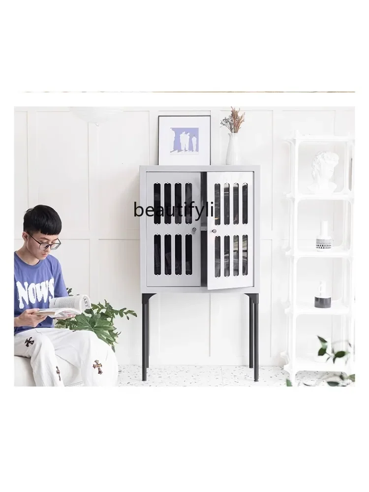 

07Light Luxury Sideboard Cabinet Simple Storage Locker Living Room Kitchen Cupboard Acrylic Multi-Functional Wall Cabinet