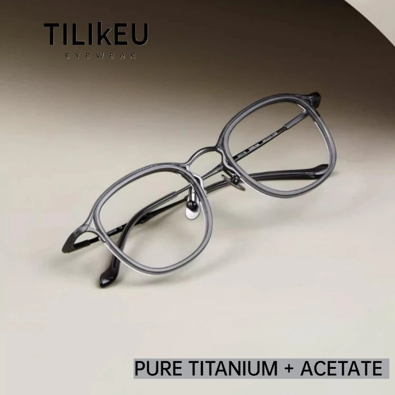 

Винтажная квадратная ацетатная титановая оправа для очков для мужчин M3118, японская оправа для очков ручной работы, роскошные брендовые дизайнерские очки