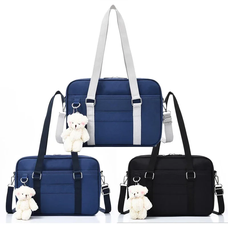 Lovely Japanese School Students JK Lolita ShoulderBags With Bear Widget Briefcase Bookbag Girly Girl Messenger Bags