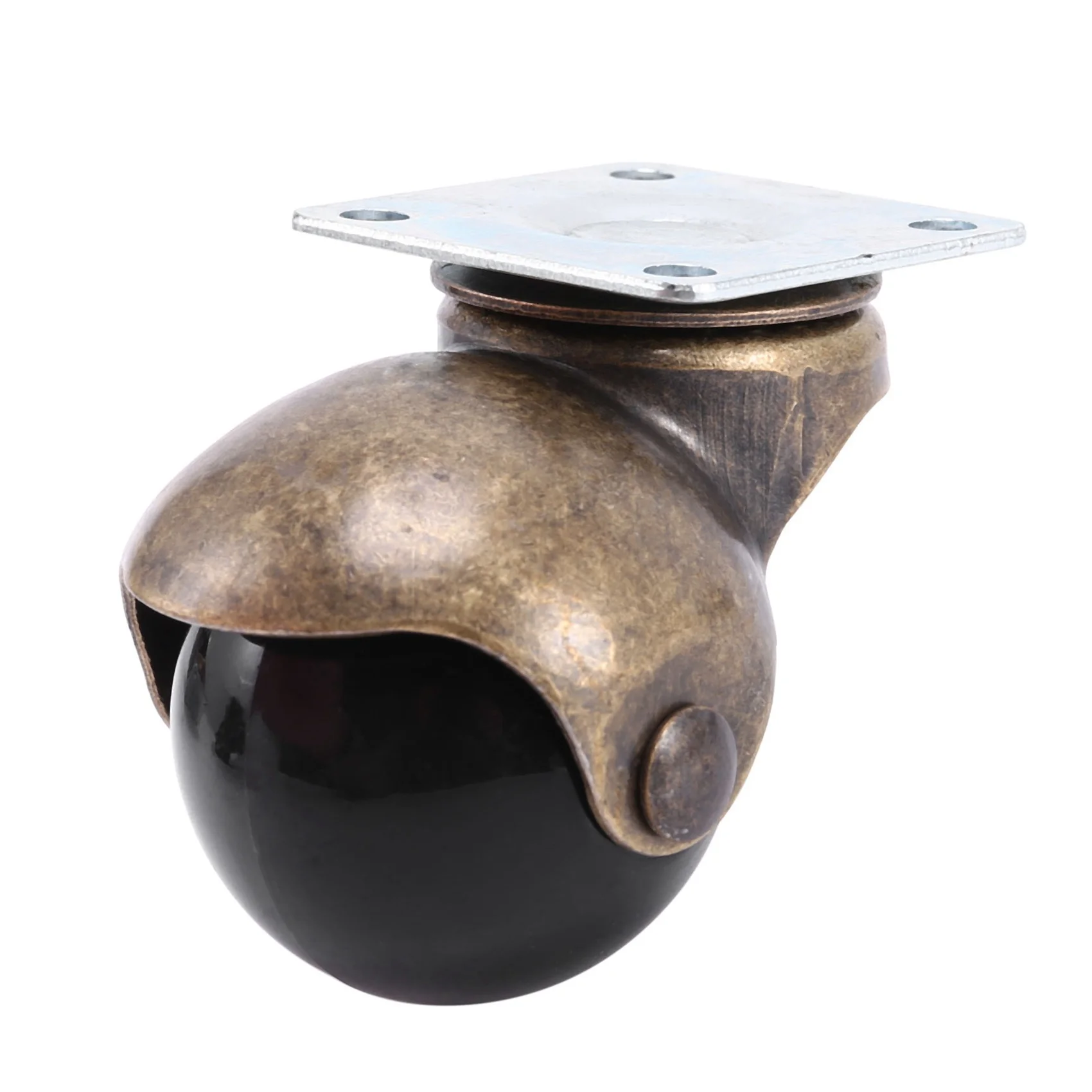 TFTP-8 Pack Swivel Top Plate Hooded Ball Caster Wheels, Antique Bronze (1.5-Inch No Brake)