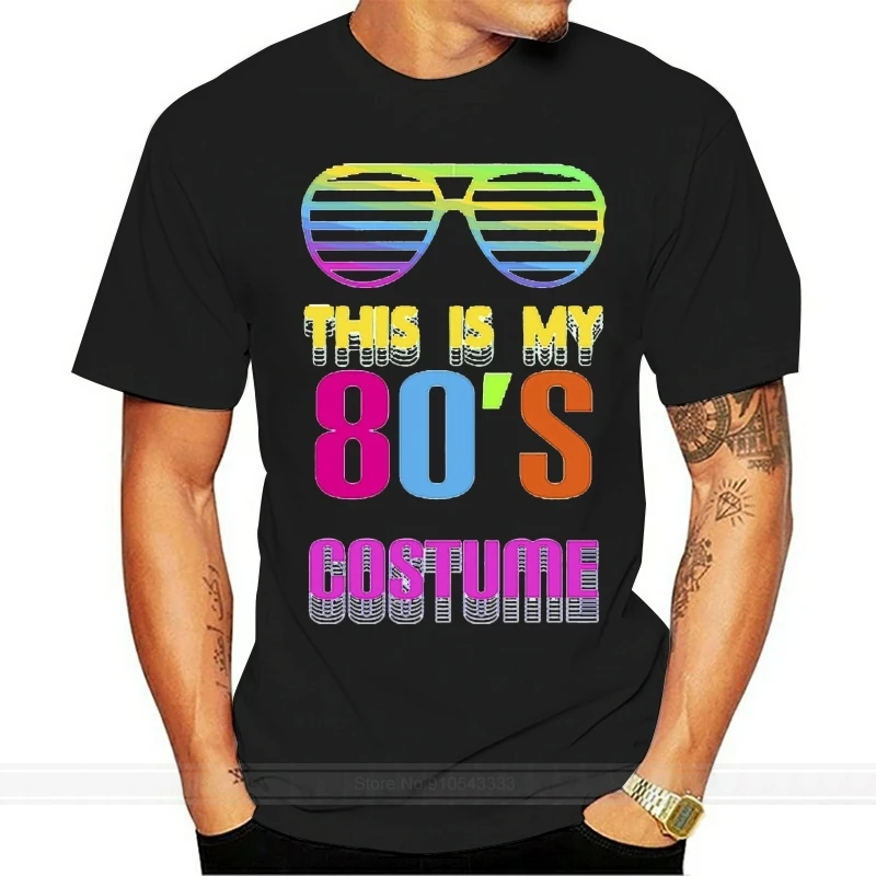 Men tshirt  80s product This Is My 80s Costume Tee Neon 80s Party Unisex T Shirt Printed T-Shirt tees top