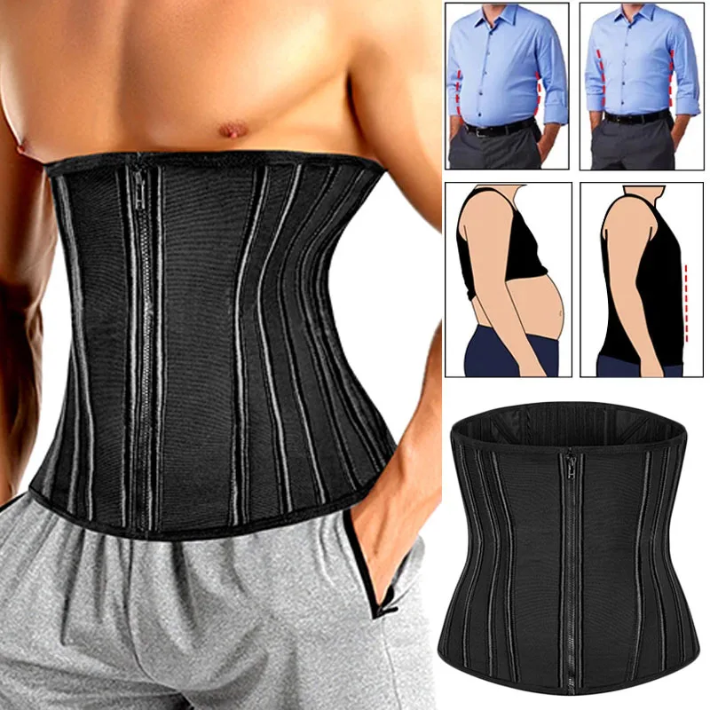 MEN Waist Trainer Sports Strap Wrap Weight Loss Waist Cincher Abdomen Belt Slimming Fajas Colombianas Girdles Corset Body Shaper