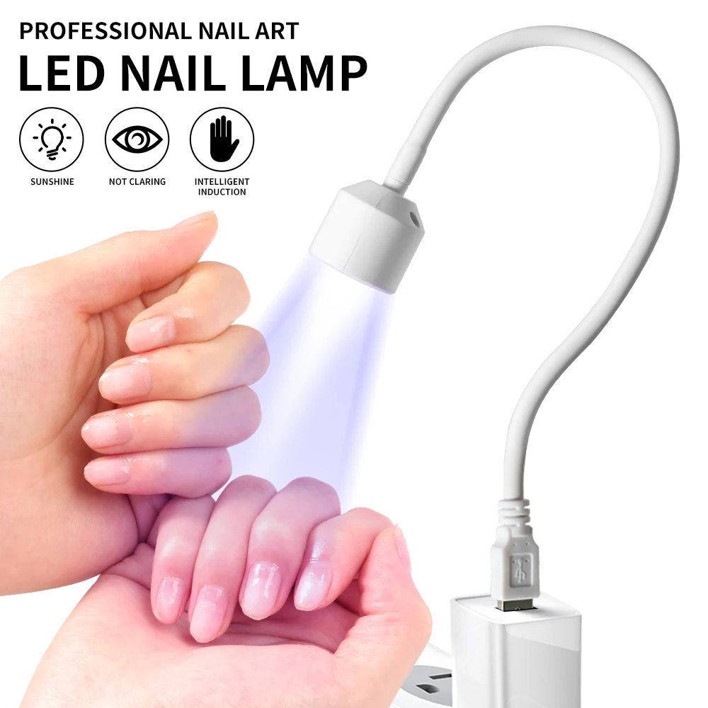 USB الأشعة فوق البنفسجية LED مسمار مصباح المحمولة مكتب الأشعة فوق البنفسجية ضوء للأظافر هلام البولندية تجفيف 360 درجة بحرية قابل للتعديل لمجفف الأظافر مانيكير #1