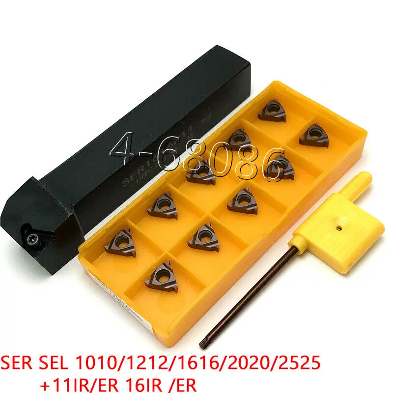 

SEL2020K22 20x125mm Left Hand Lathe Thread Turn Tool holder + 22IR N60 inserts