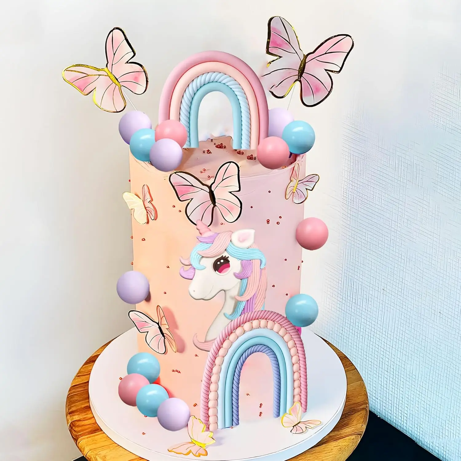 Regenbogen Pony Einhorn Kuchen Dekoration Pony Geburtstag Dekoration Einhorn Party Gefälligkeiten Geburtstag Kuchen Dekoration für Mädchen – Detail 5