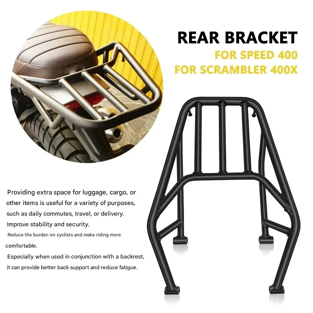 FOR Durable Motorcycle Rear Luggage Carrier Tail Box Support Holder for Scrambler 400 Speed 400 Accessory