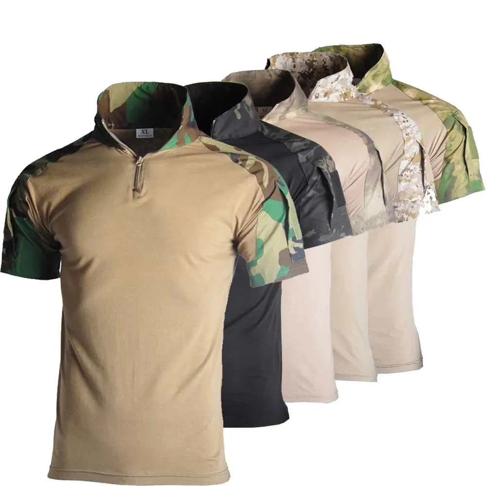 

Outdoor Tactical Shirt Military T-shirt Breathable T Shirts Safari Army Combat Camo Hunt Men Camping Hiking Tees