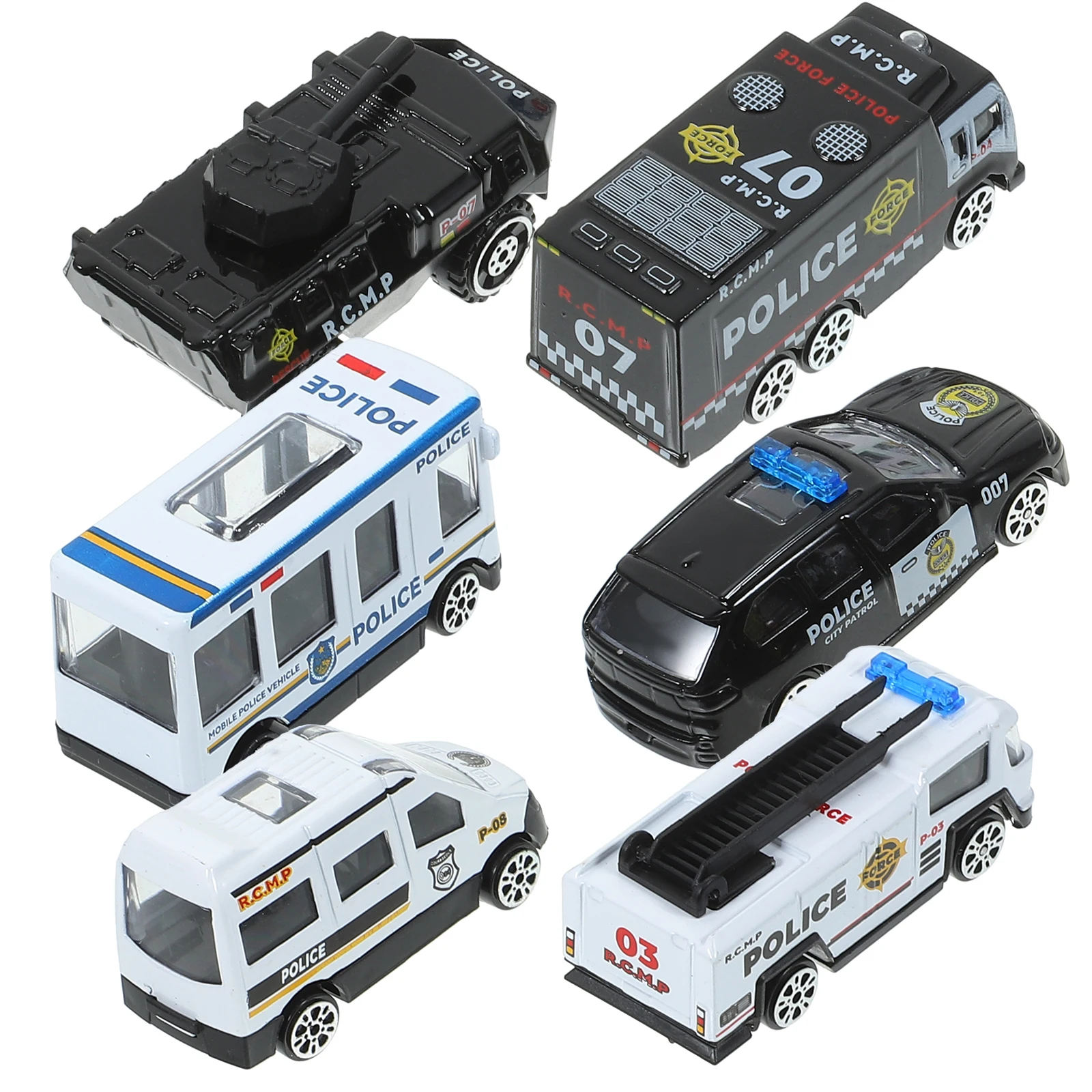 

6Pcs Police Car Set Diecast Inertia Control for Kids Children High Quality Safe Durable Collection Decoration Kids Car Toy