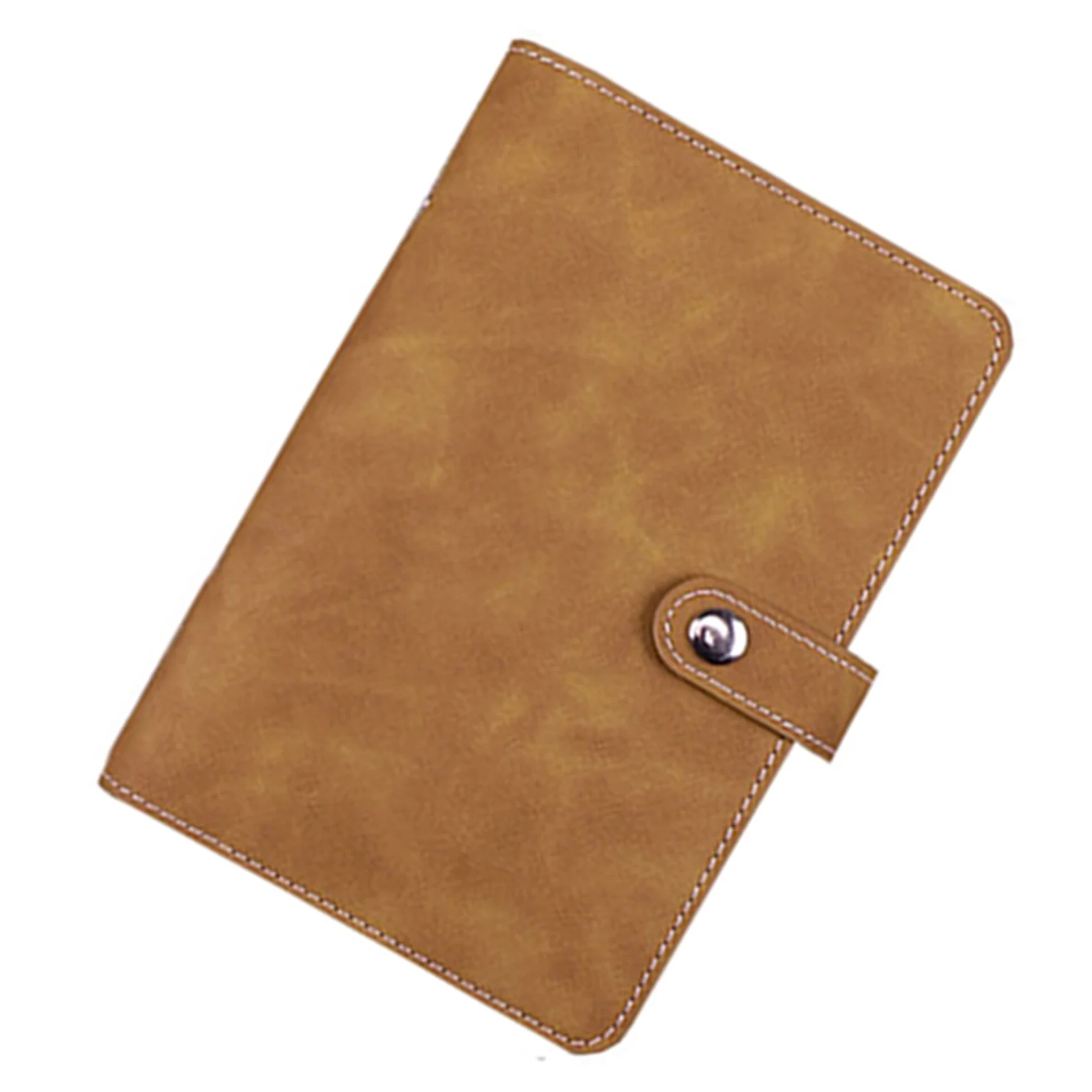 Brown Budget Binder, PU Leather Wallet for Cash Vouchers, Planner Notebook Cover with 12 Zip Envelopes
