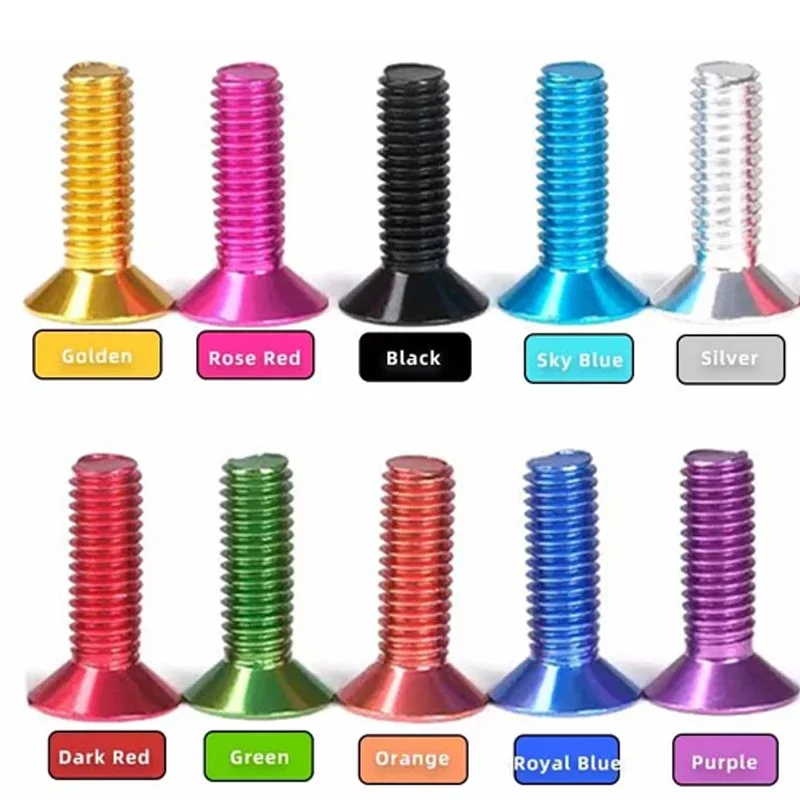 5Pcs Colored Screws M6 Length 8mm-40mm Aluminum Alloy 7075 Countersunk Bolts DIN7991 Allen Socket Screws Anodized DIY Model