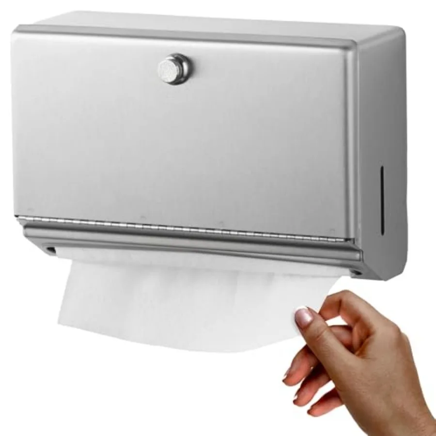 

Wall-Mounted Paper Towel Dispenser Stainless Steel, Holds 200 C-Fold or 275 Multifold Towels, Easy Manual Access, ADA Compliant