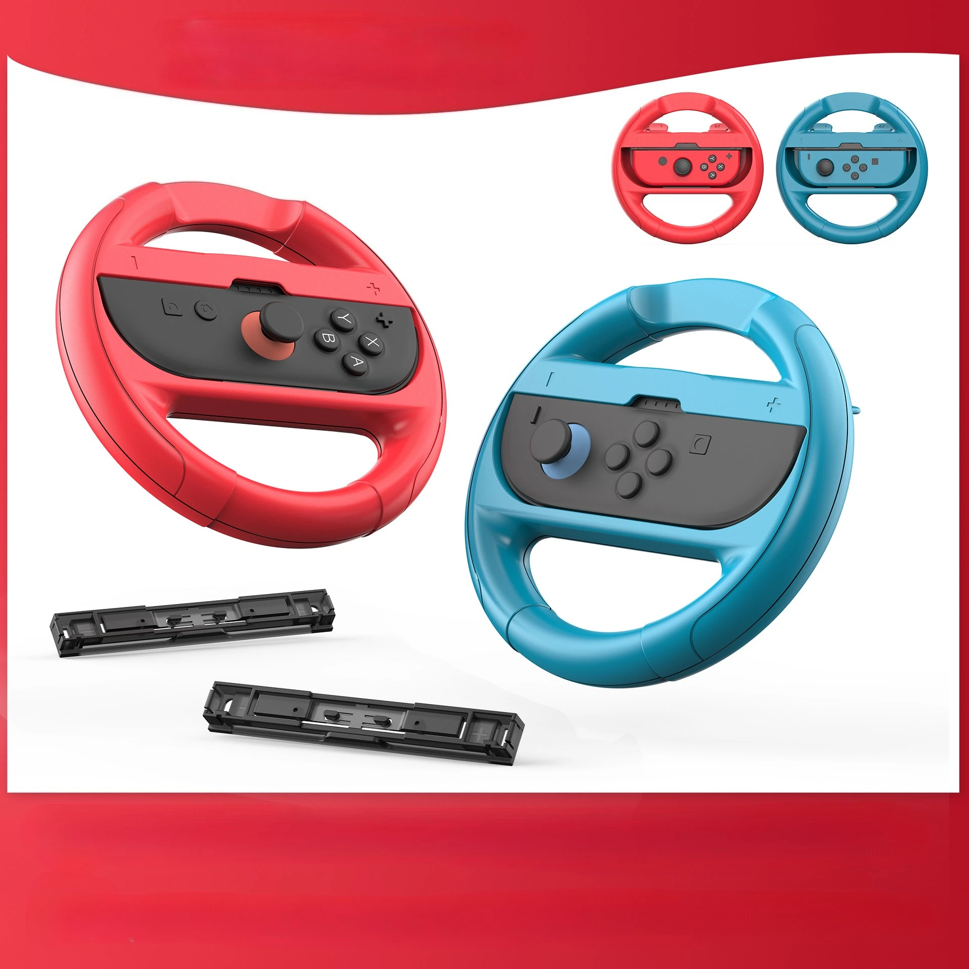 Switch 2/1 stuurwielgreep voor Mario Kart Racing, Joy-Con-controllers, compatibel met Switch 2/NS-accessoires