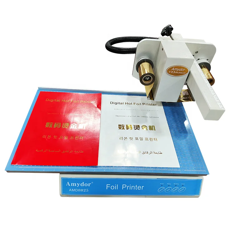 300DPI No Plate Needed AMD8025 Amydor Digital Flatbed Hot Foil Printer for Diary Books Calendar Leather Paper Bags