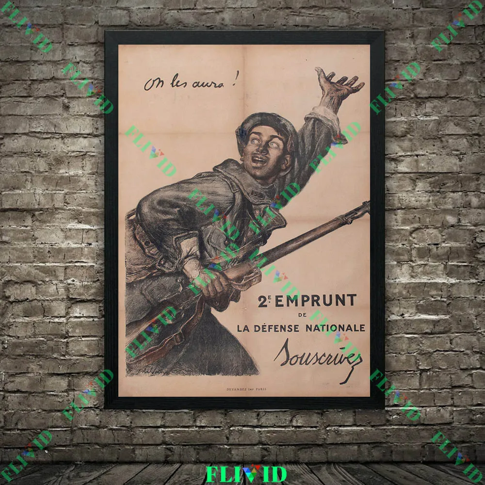 Vintage French Military Recruitment Poster Print, Antique Ww1 & Wwii Illustrated Wall Art Canvas Painting For Living Room Decor - view 5