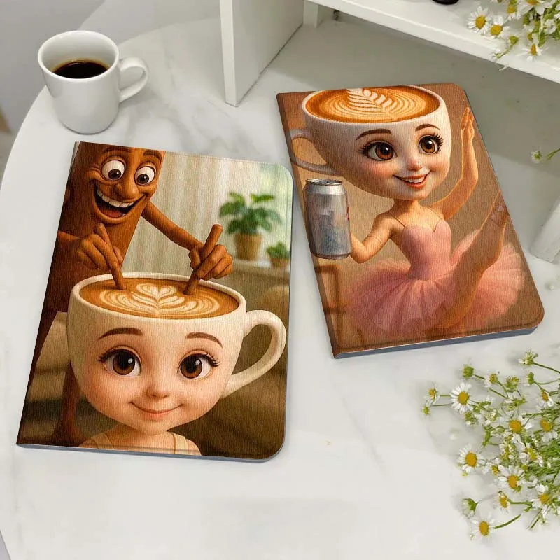 

Cute Coffee Ballet Girl Gift For Xiaoxin Lenovo Tab Pad K11 K10 M10 P11 3rd Plus Pro Legion Y700 Y900 Gen4 2 Tablet Case