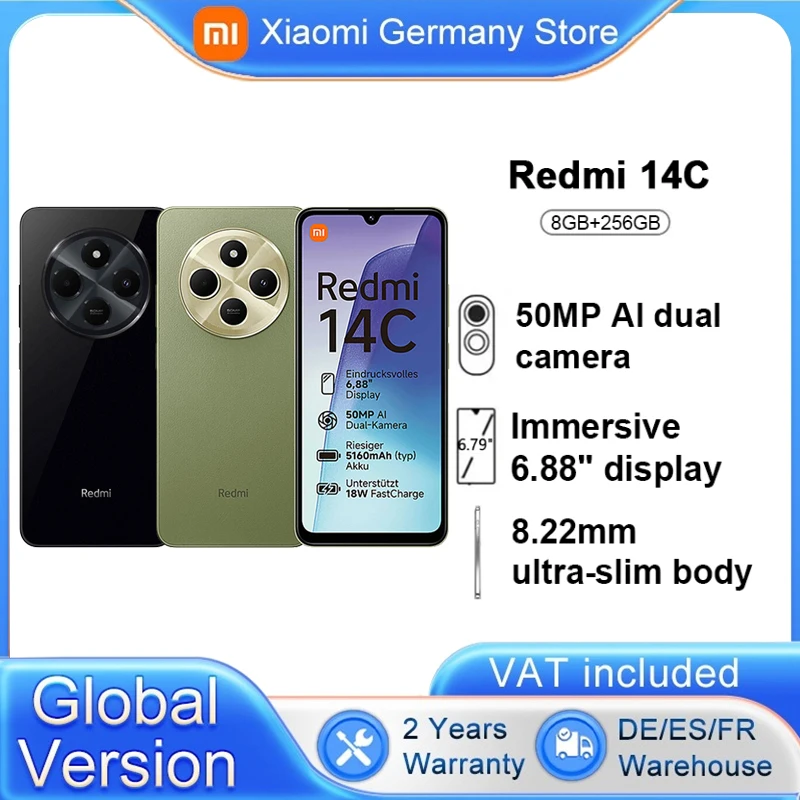 Global Version Xiaomi Redmi 14C Smartphone MediaTek Helio G81-Ultra 6.88