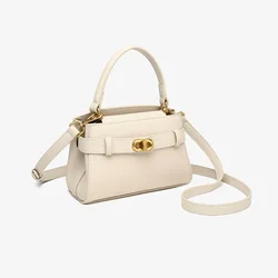 cowhide small shoulder bag Small and fashionable women's bag Versatile single shoulder crossbody bag Women's handbag