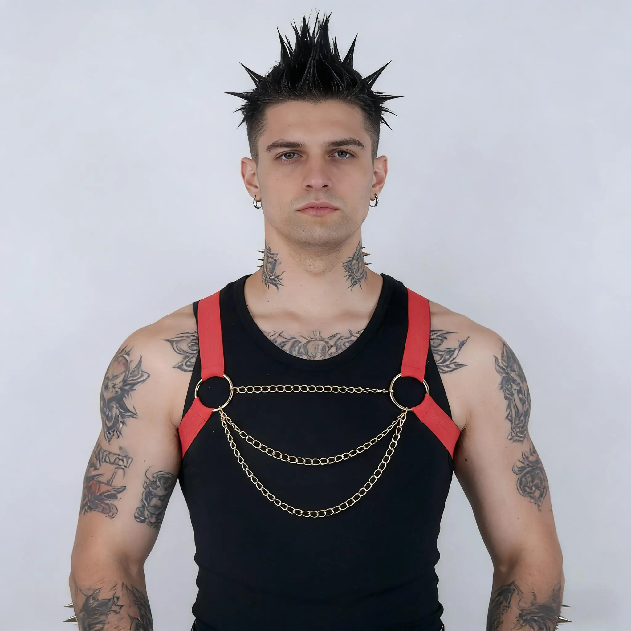 Men's Nylon Restrain Body Chest Harness Strap Clubwear Costume Fancy Dress