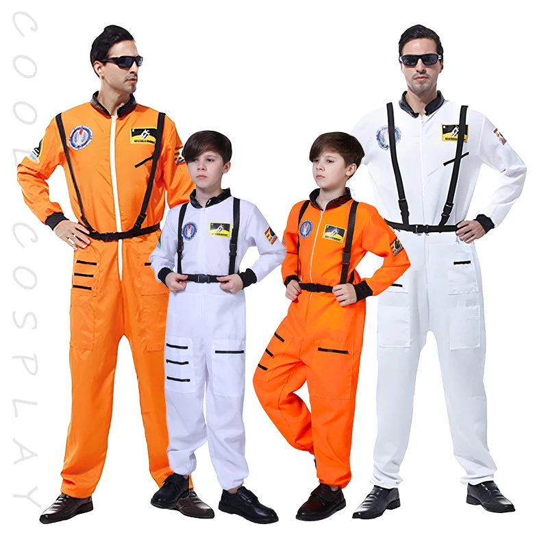 

Spaceman Astronaut Pilot Air Cosplay Dress Spacesuit Parent-Child Costume for Carnival Party Children's Day Performance Costumes
