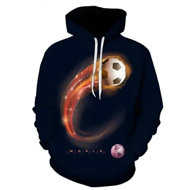 Ball Games 3D Print Hoodie Men's Clothing Long Sleeve Pullover Sweatshirt Basketball Football Cool Pattern Casual Hipster Hoody