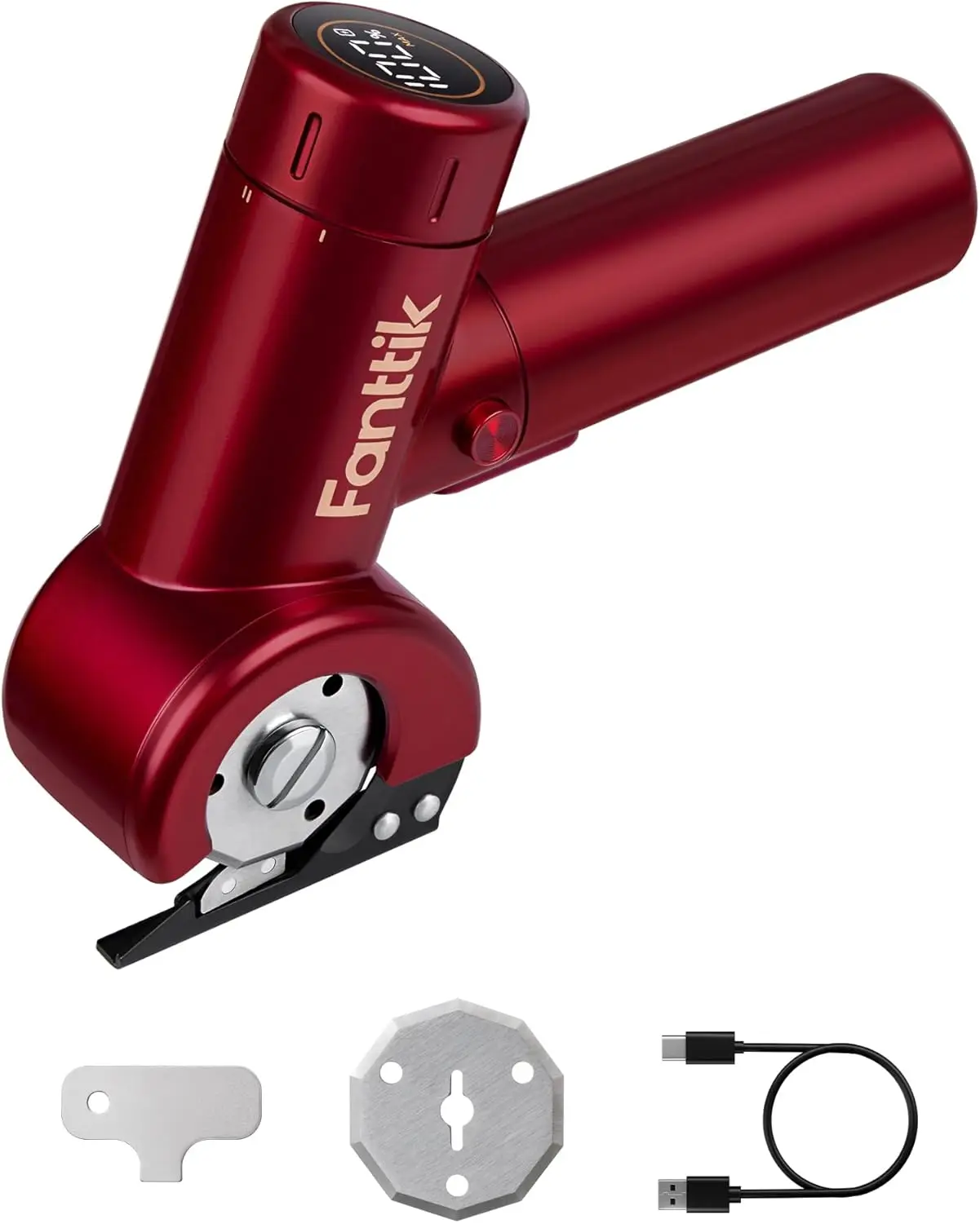 

Беспроводные электрические ножницы с LED-дисплеем, зарядка Type-C, легкая замена лезвий для резки картона, ковровых покрытий и кожи