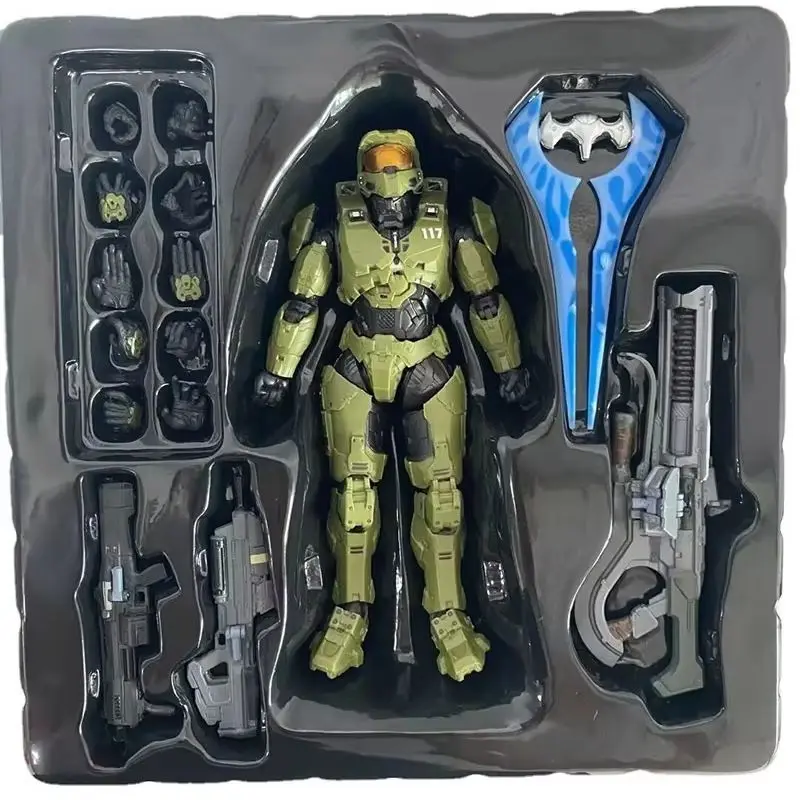 Figura de Ação Articulada RE:EDIT Reach 1/12 SCALE MASTER CHIEF MJOLNIR MARK V1, 18CM, Colecionável, Presente para Meninos