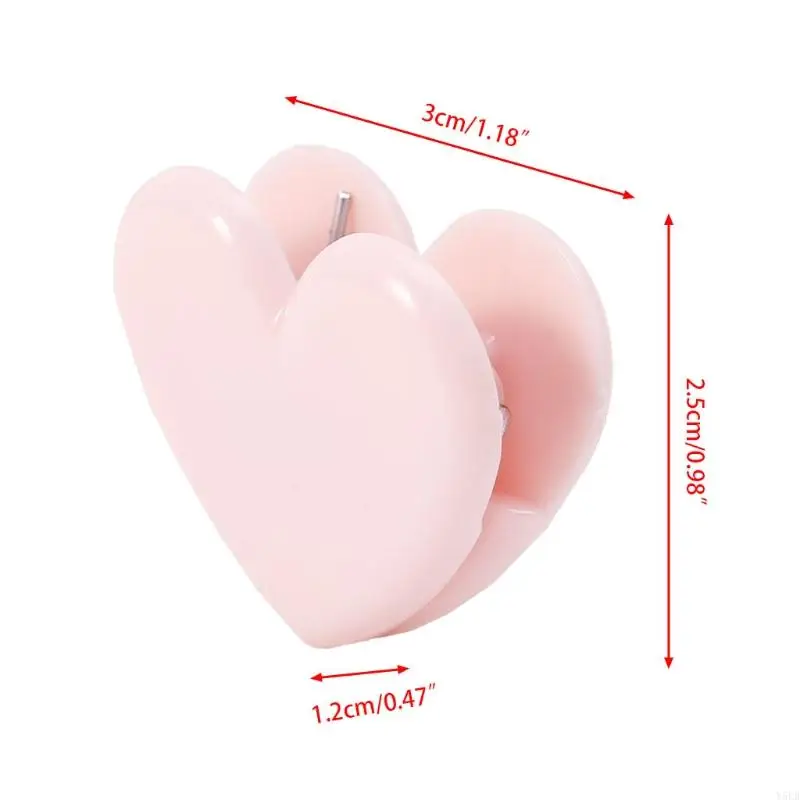 Y5LB 5pcs Heart Forma Pink File Binder Clip Notas Letras escuela Suministros oficina escuela