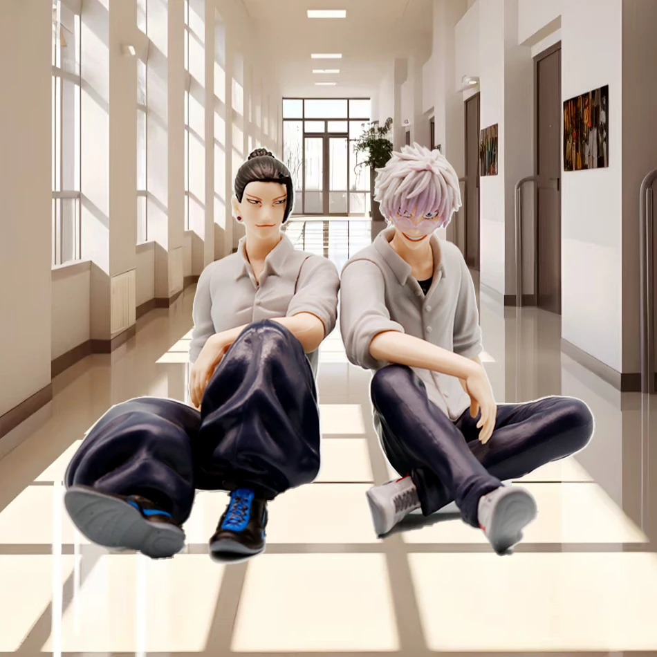 고죠 사토루 피규어 주술회전 게토 스구루 앉은 자세 액션 피규어 감옥 영역 애니메이션 모델 PVC 장식품 장난감