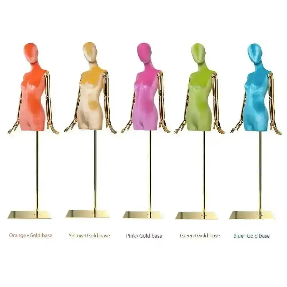 Women's Mannequin Colorful Clothing High-end Store Cloth Cover Female Half-length Mannequin for Window Clothing Display Rack