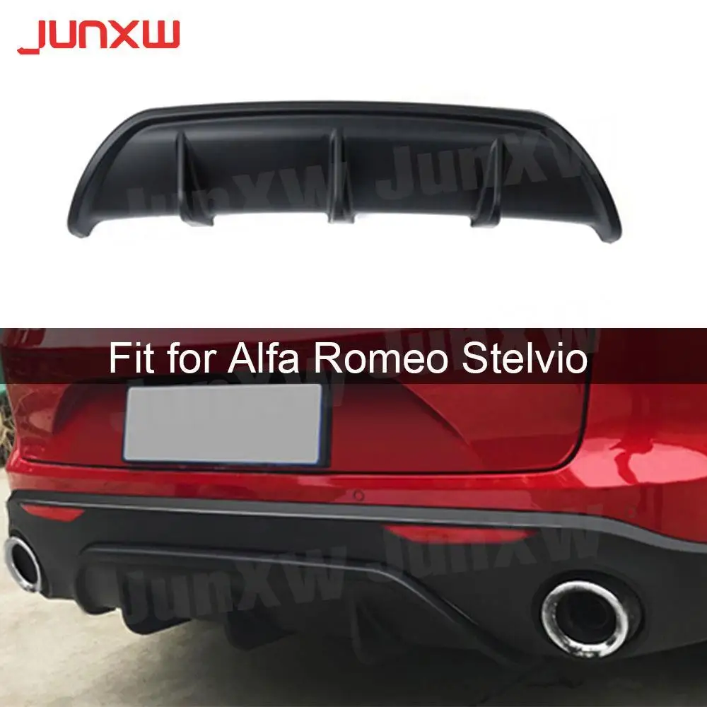 

Carbon Fiber Rear Lip Diffuser Trim For Alfa Romeo Stelvio 2017 2018 2019 Fins Shark A Style Bumper Cover Car Styling ABS Bumper