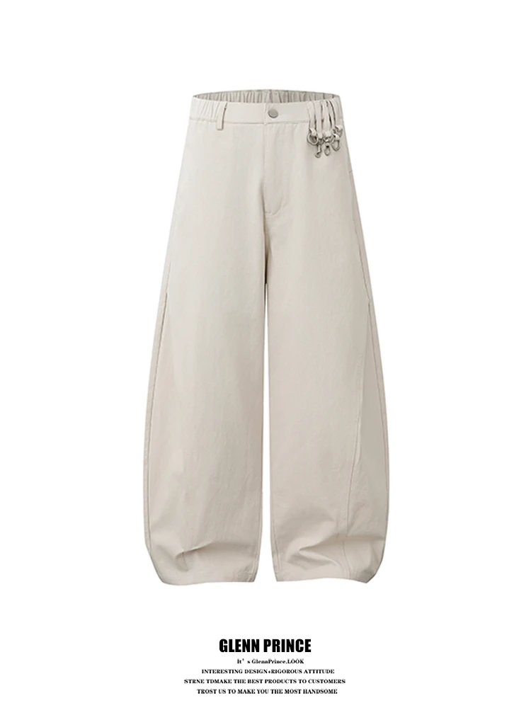 

Retro Japanese Sle Pure Color Wide Leg Pants Men's Loose Casual Long Trousers Old Money Sle High-End Straight Leg Trousers