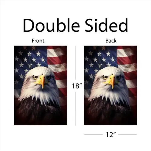 Garden Flag 12x18 Double Sided Waterproof Vinyl Banner - American Eagle US Flag